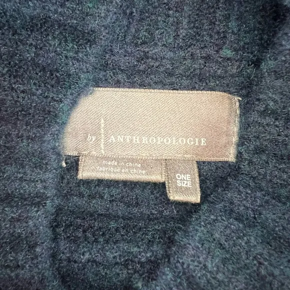 - NWOT Anthropologie Navy Blue / Teal Turtleneck Sweater Shrug Poncho Size…