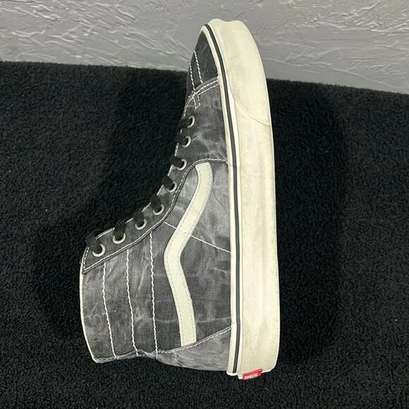 🔥🔥 VANS Sk8-Hi Tapered Denim Black/White Tie-Dye Skate Sneakers Men Sz 9 - EUC