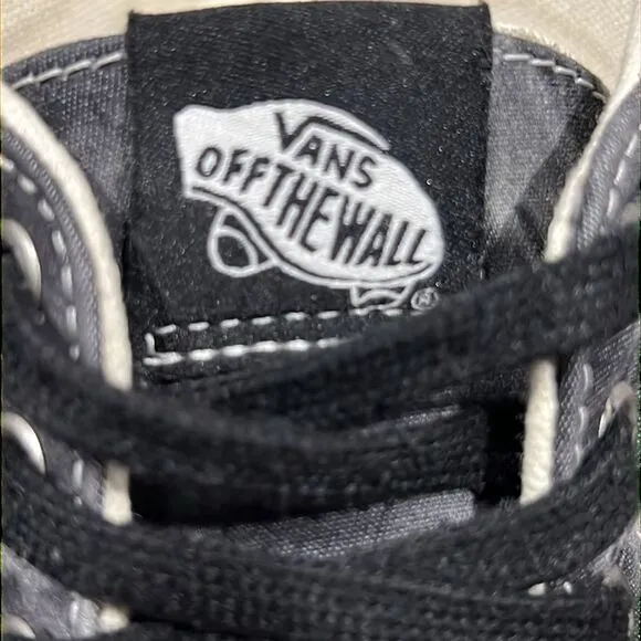 🔥🔥 VANS Sk8-Hi Tapered Denim Black/White Tie-Dye Skate Sneakers Men Sz 9 - EUC