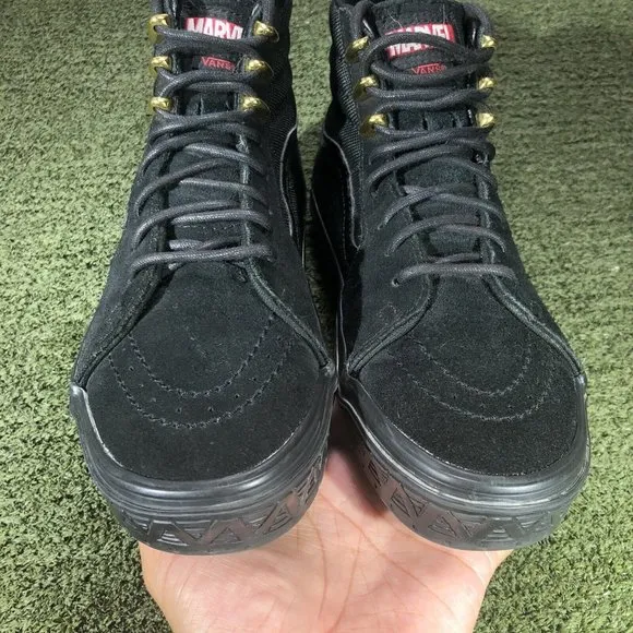 ￼ VANS x MARVEL Black Panther SK8-Hi Classic Skate Shoes-Mens Size 6 W 7.5