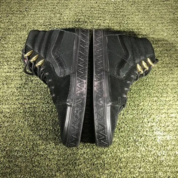 ￼ VANS x MARVEL Black Panther SK8-Hi Classic Skate Shoes-Mens Size 6 W 7.5