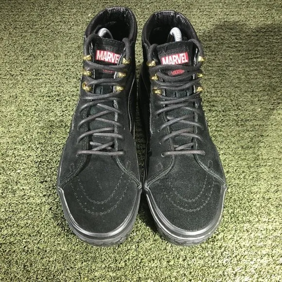 ￼ VANS x MARVEL Black Panther SK8-Hi Classic Skate Shoes-Mens Size 6 W 7.5