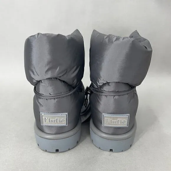 $342 Flufie Pillow Boots Womens 6 Metallic Goose Down Apres Ski Spacecore Snow