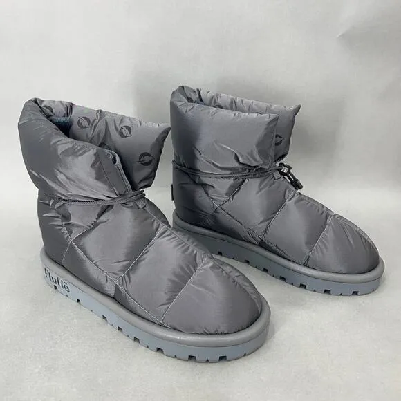 $342 Flufie Pillow Boots Womens 6 Metallic Goose Down Apres Ski Spacecore Snow