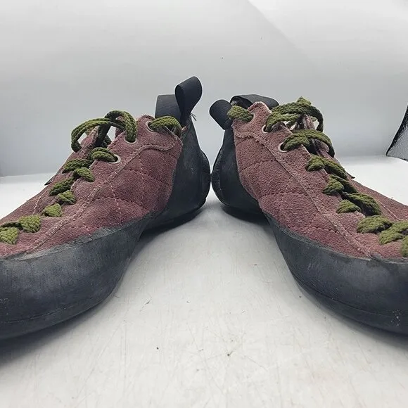 5.10 Asym Stealth Mens 7 Burgundy Climbing Shoes Made In USA Outdoors Mountains
