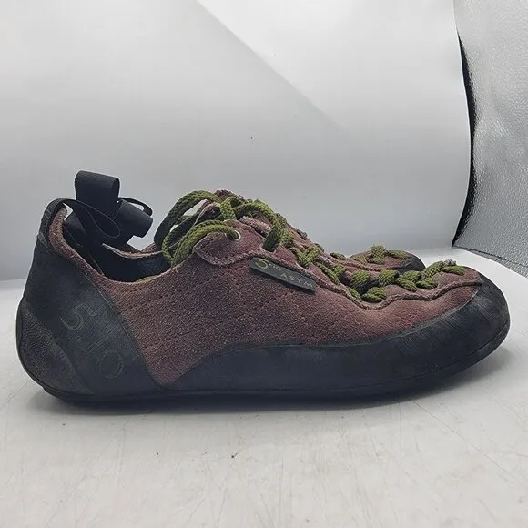 5.10 Asym Stealth Mens 7 Burgundy Climbing Shoes Made In USA Outdoors Mountains