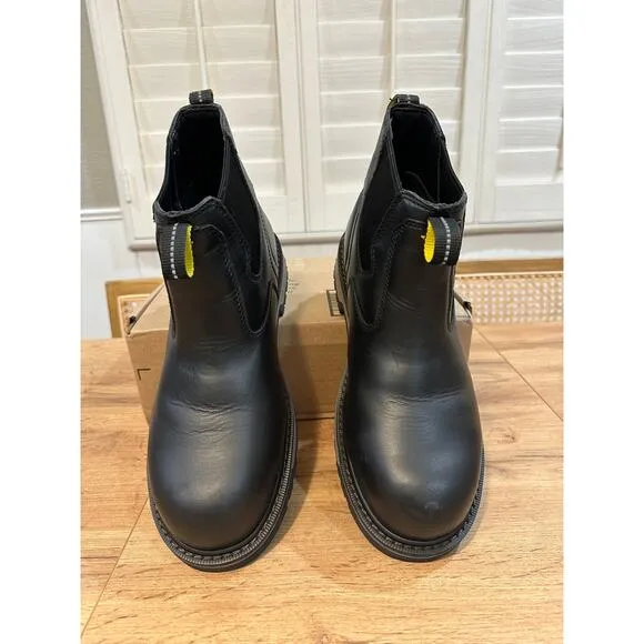 Ace Men's Black Work Boots Firebrand Size 9 Lightly Worn Slip Resistant Soft Toe