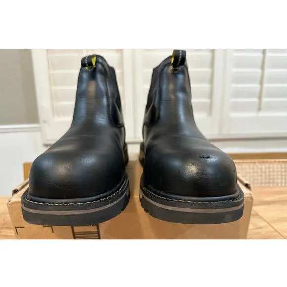 Ace Men's Black Work Boots Firebrand Size 9 Lightly Worn Slip Resistant Soft Toe