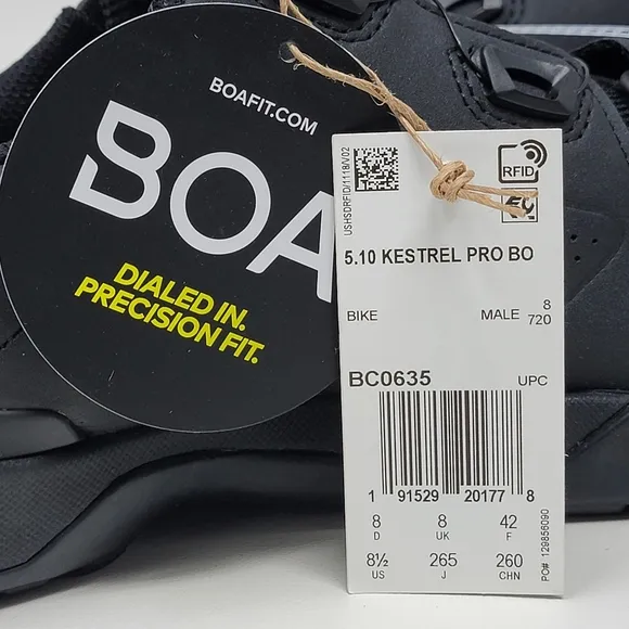 Adidas 5.10 Kestrel Pro Boa Black Red  BC0635 Cycling Bike Shoes Men Sz 8.5 New