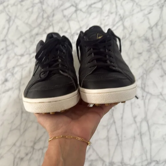 Adidas Adicross Golf Shoes Leather Sneakers Black White Croc Men’s 11.5