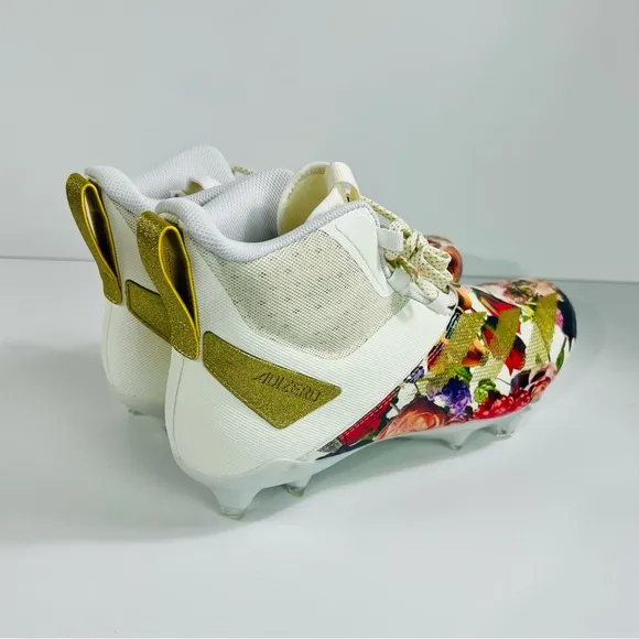 Adidas Adizero Chaos Speed Coronation White Gold Metallic Football Cleat Size 11