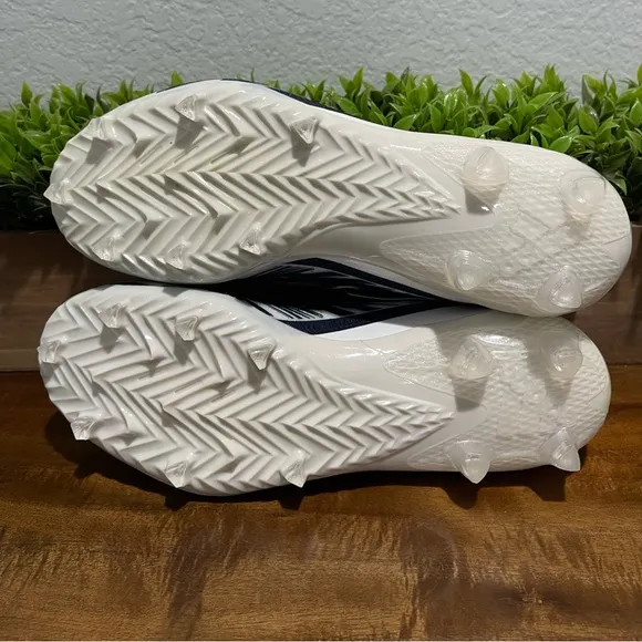 Adidas Adizero Football Cleats White/Navy Blue Shoes GZ6912 Men's Size 12