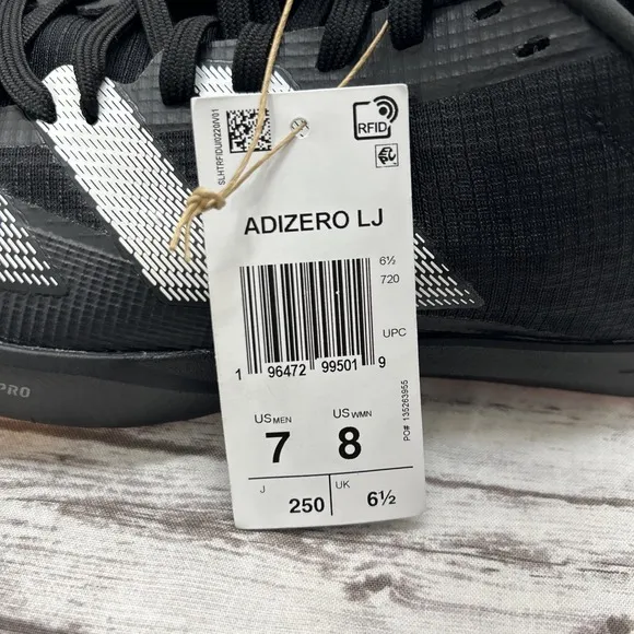 Adidas Adizero LJ Black Track &amp; Field Spikes ID0300 Size Men's 7 Women 8 NEW
