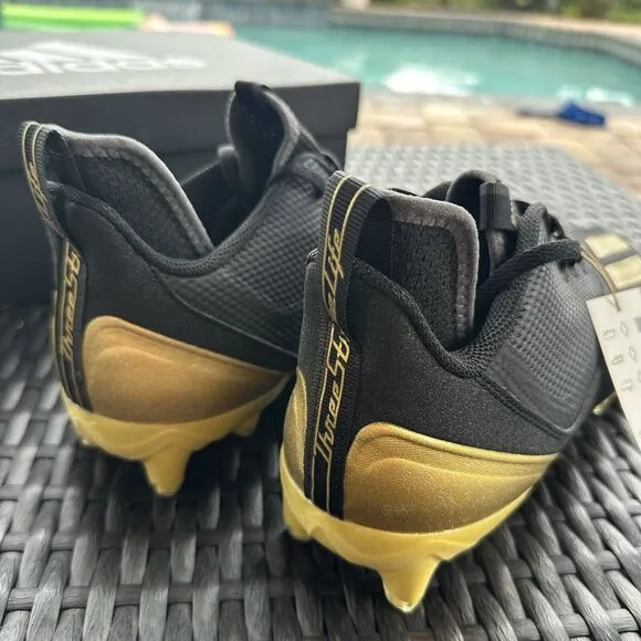 Adidas Adizero Scorch Black Gold Metallic Men's Football Shoes FX4249 Size 12.5
