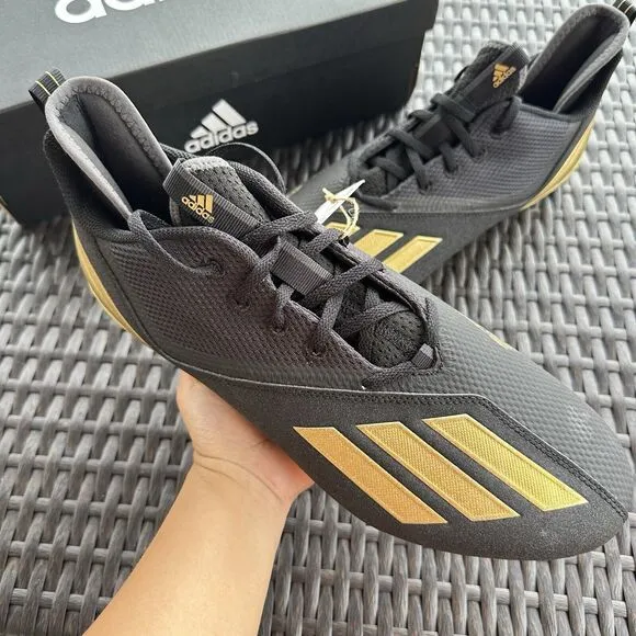 Adidas Adizero Scorch Black Gold Metallic Men's Football Shoes FX4249 Size 12.5