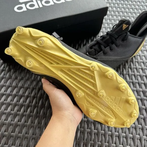 Adidas Adizero Scorch Black Gold Metallic Men's Football Shoes FX4249 Size 12.5