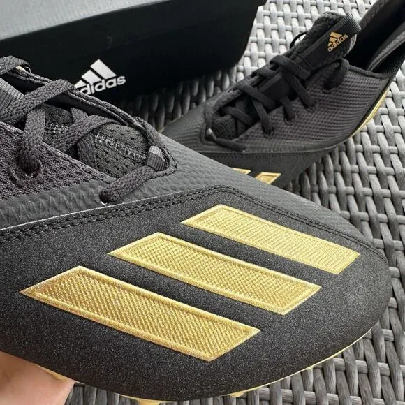 Adidas Adizero Scorch Black Gold Metallic Men's Football Shoes FX4249 Size 12.5