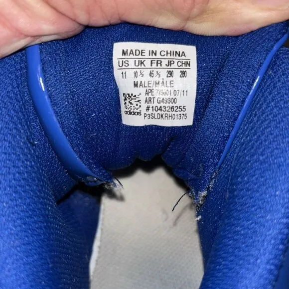 adidas blue &amp; white high top basketball shoes men’s size 11 Date 2011.
