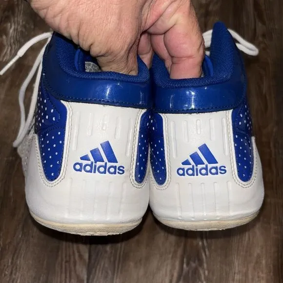 adidas blue &amp; white high top basketball shoes men’s size 11 Date 2011.