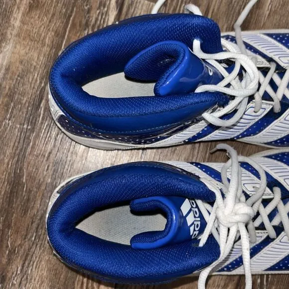 adidas blue &amp; white high top basketball shoes men’s size 11 Date 2011.