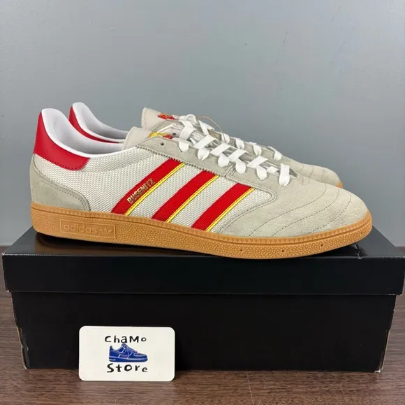 Adidas Busenitz Vintage Skate Shoes Gray Red JI4416 Sneakers Mens Sz 13