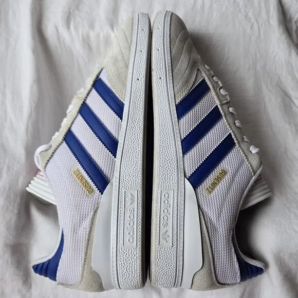 adidas Busenitz White Semi Lucid Blue HQ2026 Sneakers Skate Shoes Mens Size 12.5