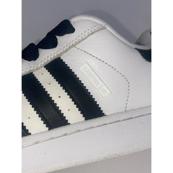 Adidas Campus SK Men's Size 8.5 Skate Shoes White Black Leather Sneakers