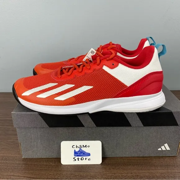 ADIDAS COURTFLASH SPEED TENNIS SHOES Preloved Red Cloud White HQ8483 Men’s Sz