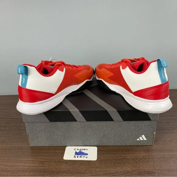 ADIDAS COURTFLASH SPEED TENNIS SHOES Preloved Red Cloud White HQ8483 Men’s Sz