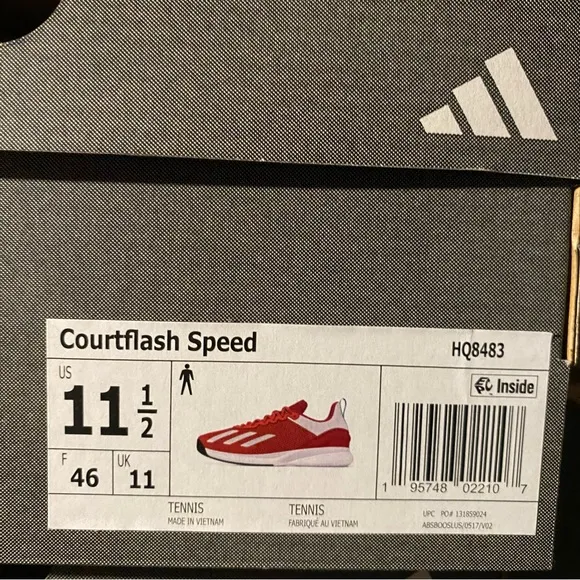 ADIDAS COURTFLASH SPEED TENNIS SHOES Preloved Red Cloud White HQ8483 Men’s Sz