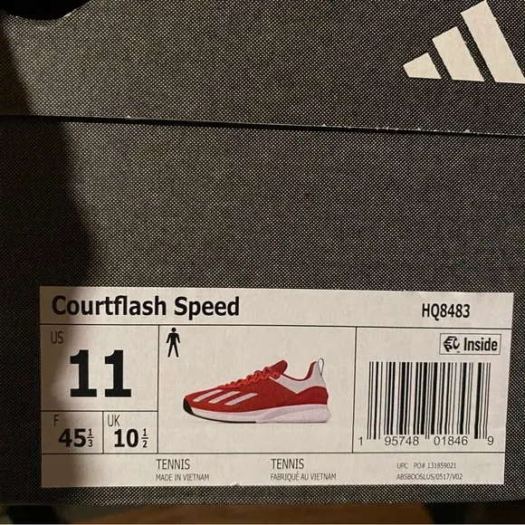 ADIDAS COURTFLASH SPEED TENNIS SHOES Preloved Red Cloud White HQ8483 Men’s Sz