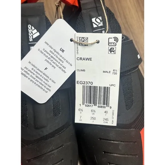 Adidas Crawe Indoor Climbing Black Sneakers Athletic Shoes (EG2370) Mens Sz 7