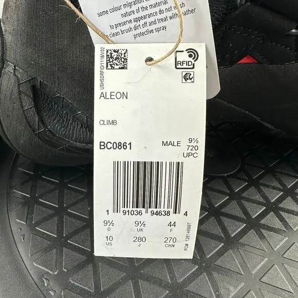 Adidas Five Ten Aleon Men Size 10 Black Red Climbing Shoes BC0861 NEW