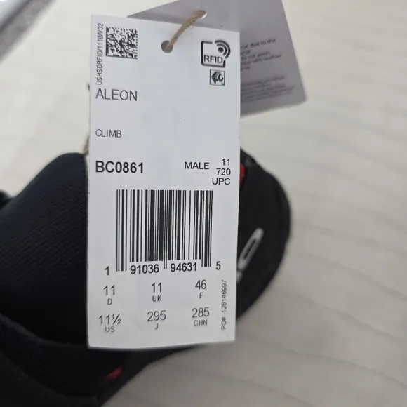 Adidas Mens Five Ten 5.10 Aleon Climbing Shoes Black Red BC0861 Size 11.5 NEW
