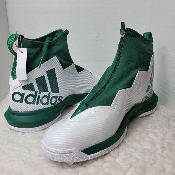 adidas Nasty 2 Mens Size 17 Football Cleat White/Green High Top Shoes Like New