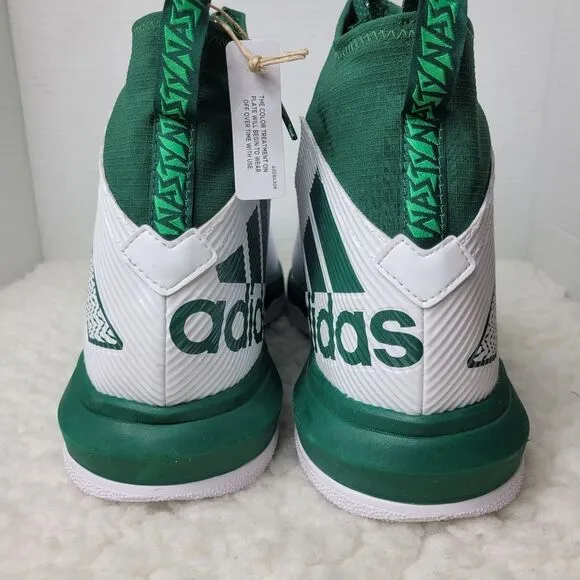 adidas Nasty 2 Mens Size 17 Football Cleat White/Green High Top Shoes Like New