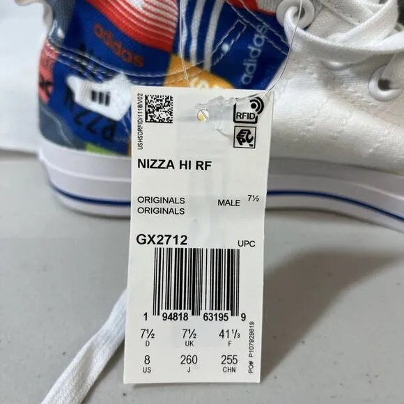 Adidas original  Nizza HI RF men’s shoes GX2712 size 8 new nwt Hi top logo print