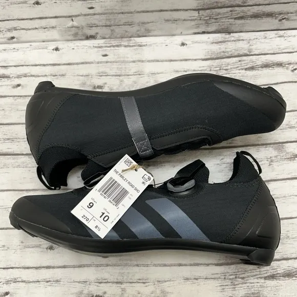 adidas Parley x The Road BOA Black Cycling Shoes Men's Size 9.5 GW6266 NEW