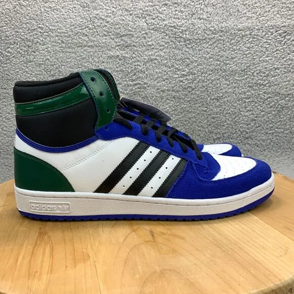 Adidas Top Ten RB Mens Size 13 Shoes White Blue Green Basketball Sneakers NEW