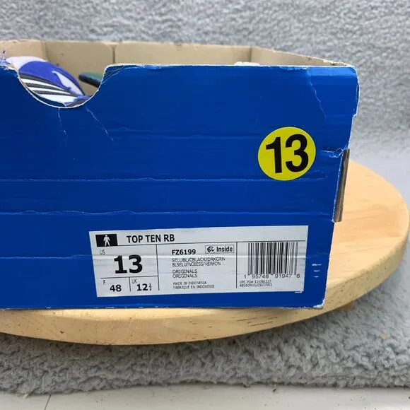 Adidas Top Ten RB Mens Size 13 Shoes White Blue Green Basketball Sneakers NEW