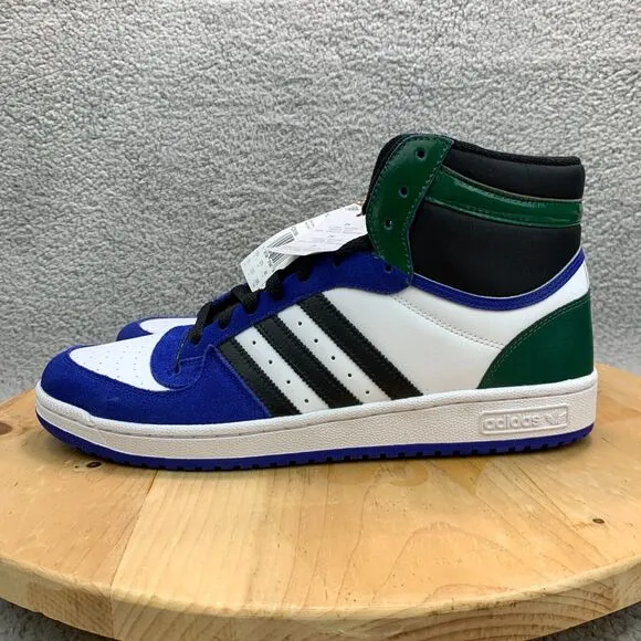 Adidas Top Ten RB Mens Size 13 Shoes White Blue Green Basketball Sneakers NEW