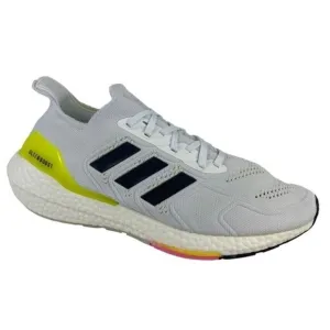 Adidas Ultraboost Running Shoes Mens Size 9.5 White Neon Yellow Low Top Lace Up