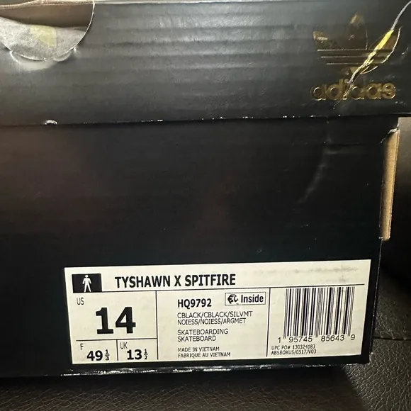 adidas x Spitfire Tyshawn Mid Black &amp; Grey Skate Shoes #HQ9792
