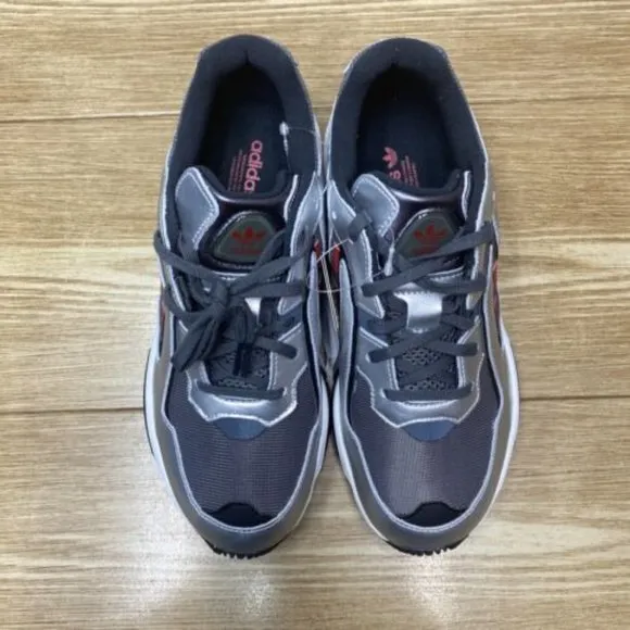 adidas Yung-96 Chasm J Silver Metallic Scarlet  Unisex Kids Shoes