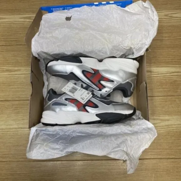 adidas Yung-96 Chasm J Silver Metallic Scarlet  Unisex Kids Shoes