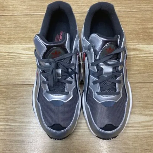 adidas Yung-96 Chasm J Silver Metallic Scarlet  Unisex Kids Shoes