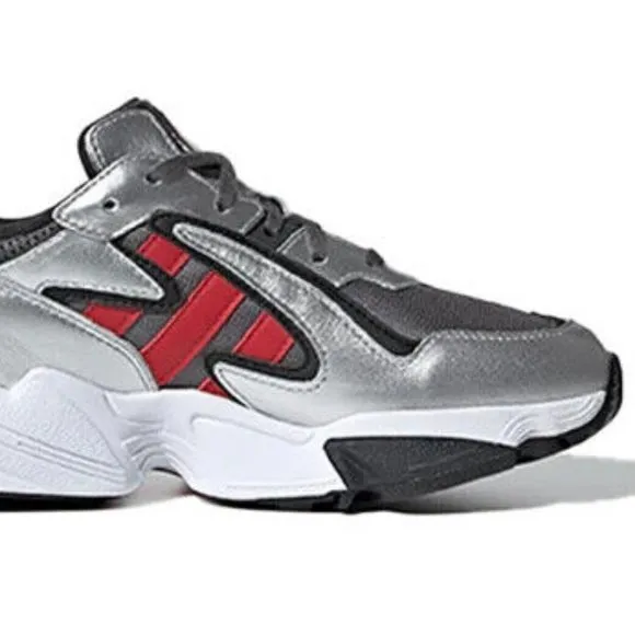 adidas Yung-96 Chasm J Silver Metallic Scarlet  Unisex Kids Shoes