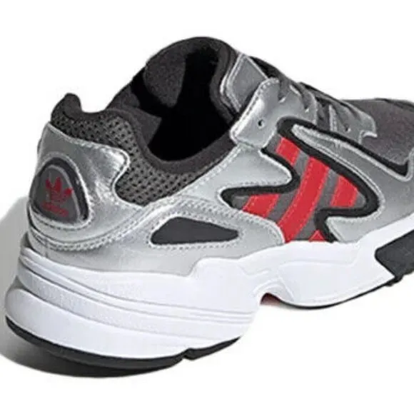 adidas Yung-96 Chasm J Silver Metallic Scarlet  Unisex Kids Shoes
