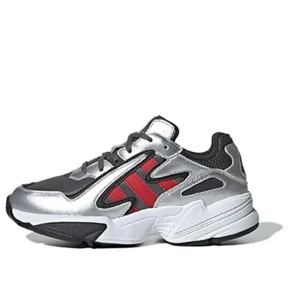 adidas Yung-96 Chasm J Silver Metallic Scarlet  Unisex Kids Shoes