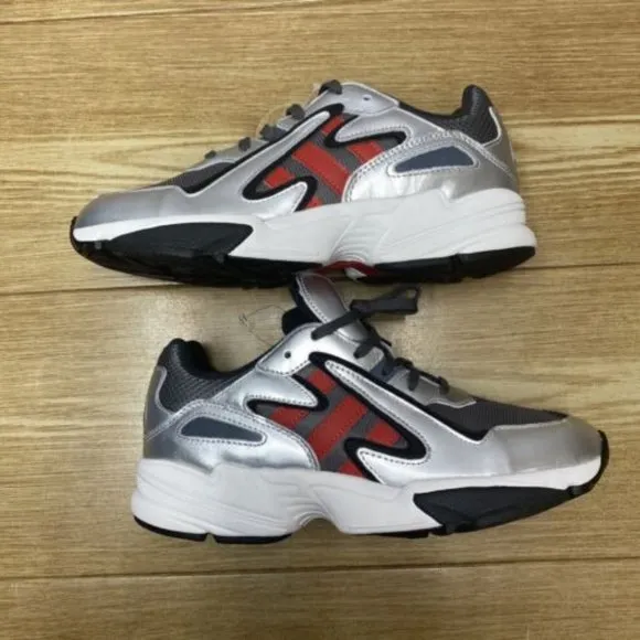 adidas Yung-96 Chasm J Silver Metallic Scarlet  Unisex Kids Shoes